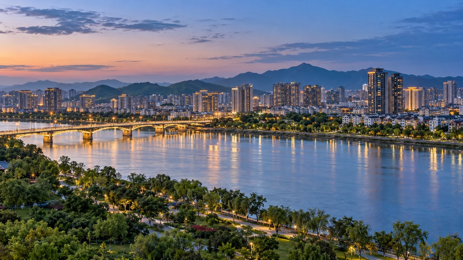 Modern cityscape of Jinhua
