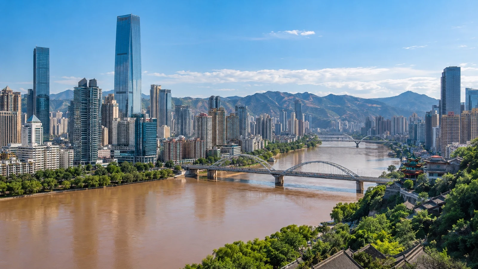 Modern cityscape of Lanzhou