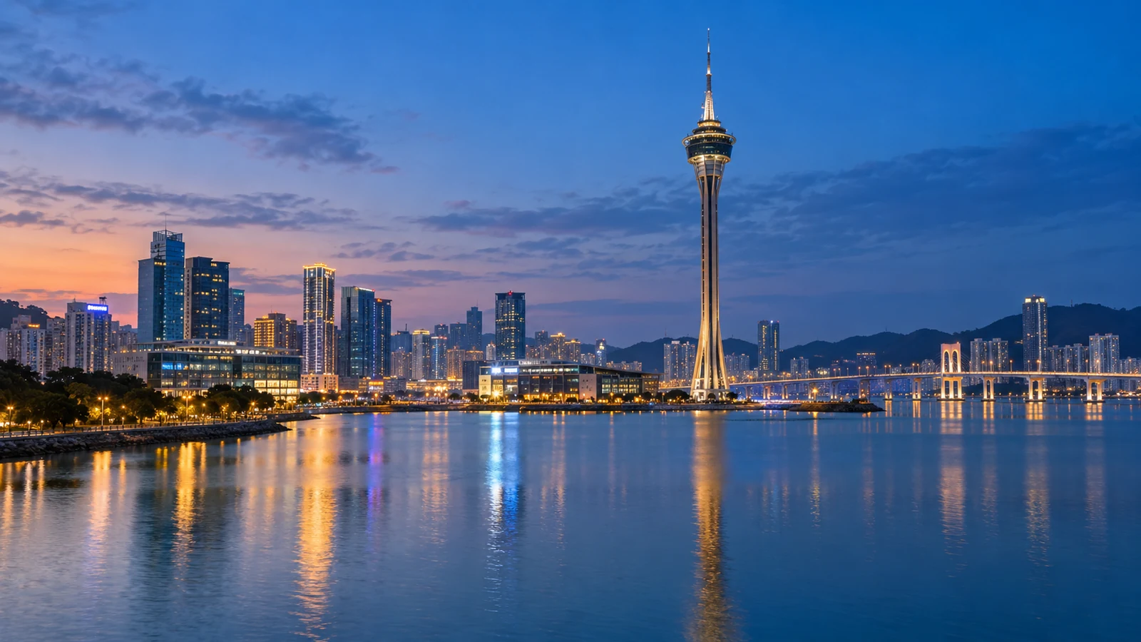 Macao modern city travel illustration