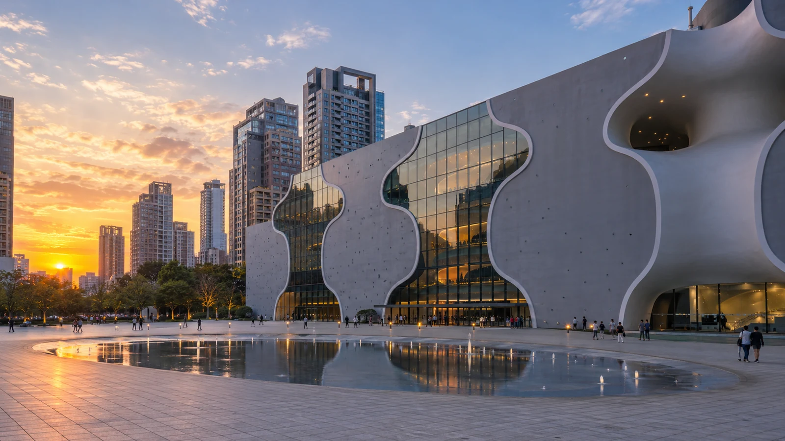 Taichung modern city travel illustration