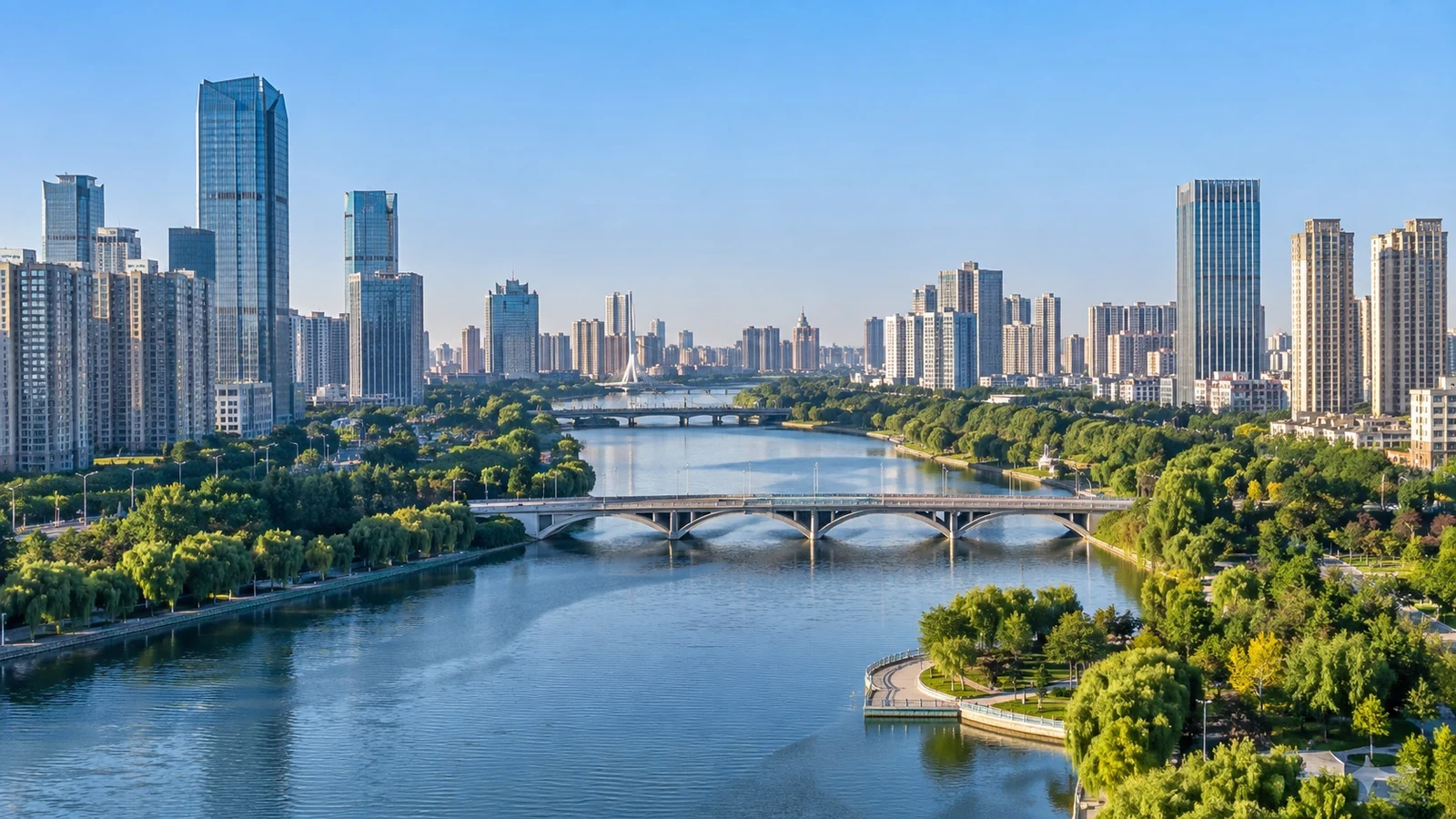 Modern cityscape of Weifang