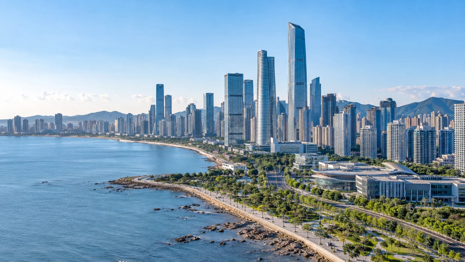 Modern cityscape of Yantai